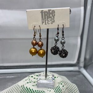 NWT Free Press Elegant Gold and Silver Earrings Set